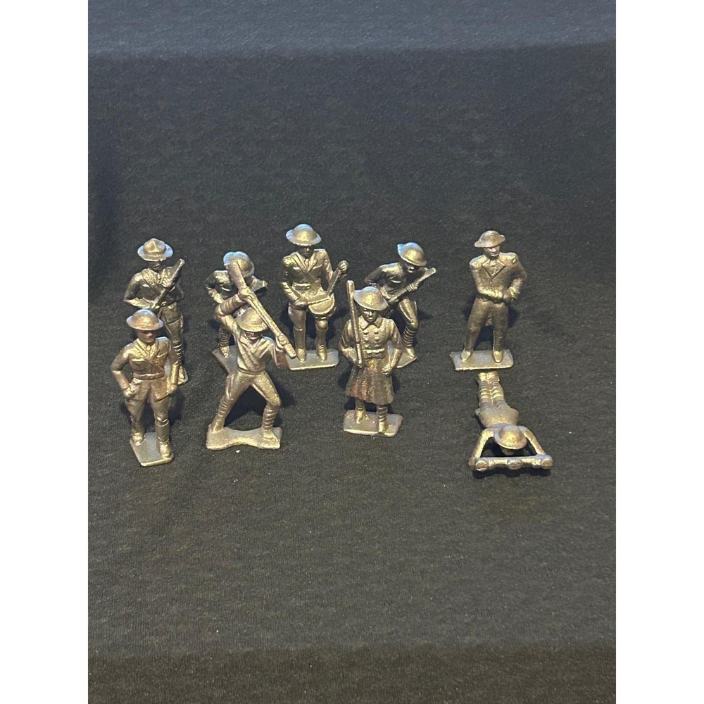 Lot Of 9 Vintage‎ Civil War Figures Unpainted Metal Lead Cast